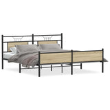 Metal Bed Frame without Mattress Sonoma Oak 183x213 cm 3325126