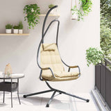 Hanging Egg Chair Folding Beige 94 x 107 x 196.5 cm Steel 42003855