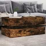 Coffee Table with LED Lights Smoked Oak 90x50x40 cm 839865