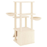 Cat Tree with Sisal Scratching Posts Cream 133 cm 171756