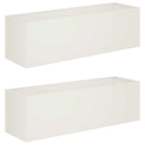 Garden Planter 2 pcs White 100 x 30 x 30 cm Cold-rolled Steel 8005221