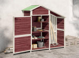 Garden Tool Shed Mocha 120x53,5x170 cm Solid Wood Pine 172248