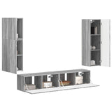 TV Cabinet Set Wall-mounted 4 pcs Grey Sonoma Engineered Wood 3409039