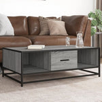 ZNTS Coffee Table Grey Sonoma 100x57x35 cm Engineered Wood and Metal 848762