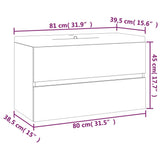 Sink Cabinet with Built-in Basin Smoked Oak Engineered Wood 3120342