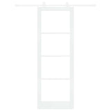 Sliding Door ORKDAL White 83 x 232 cm Solid Pine Wood and Glass 3332058