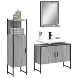 3 Piece Bathroom Cabinet Set Grey Sonoma Engineered Wood 3214352