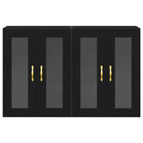 Wall Mounted Cabinet 2 pcs Black oak 69.5 x 34 x 90 cm 3334319