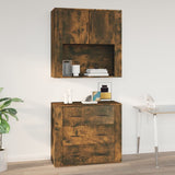 ZNTS Wall Cabinet Smoked Oak 80x33x80 cm Engineered Wood 816589