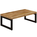Coffee Table 100x50x35 cm Solid Mango Wood and Steel 247337