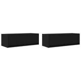 TV Cabinets 2 pcs Black Oak 80x31x25.5 cm Engineered Wood 861511