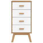 ZNTS Bedside Cabinet OLDEN White and Brown Solid Wood Pine 358587