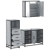 3 Piece Bathroom Furniture Set Grey Sonoma Engineered Wood 3301033