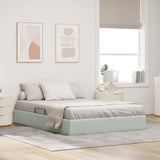 Storage Bed with Mattress Light Grey 140 x 190 cm Velvet 3370094