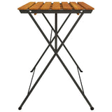 ZNTS Folding Bistro Table 100x54x71 cm Solid Wood Acacia and Steel 319971