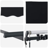 Retractable Awning Black 350 x 200 cm Polyester and Aluminium 3329714