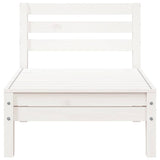 Garden Sofa 3-Seater with Footstool White Solid Wood Pine 838055