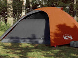 Camping Tent Dome 4-Person Grey and Orange Waterproof 94337