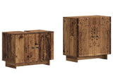 2 Piece Bathroom Cabinet Set EDE Old Wood Engineered Wood 3417583