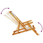 Folding Beach Chair with Armrests Taupe Acacia Wood & Textilene 4108070