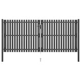 Garden Fence Gate Steel 400x150 cm Anthracite 146336
