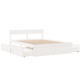 Bed Frame without Mattress White 140x200 cm Solid Wood Pine 3282349