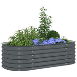 Garden Raised Bed 160x80x44 cm Galvanised Steel Grey 45529