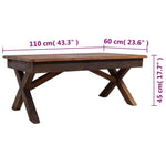 ZNTS Coffee Table Mixed Recycled Wood 110x60x45 cm 244492