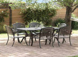 Garden Dining Set 7 pcs Black Aluminium 3334649