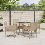 Garden Dining Set 5 pcs Beige Poly rattan 3334930