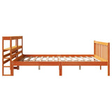 Bed Frame with Headboard without Mattress Wax Brown 200x200 cm 3305783