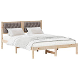 Bed Frame with Headboard Taupe 150 x 200 cm Solid Pine Wood 878182