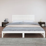 Wall Headboard White 204x3x60 cm Solid Wood Pine 824829