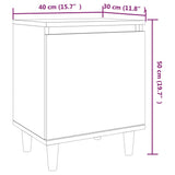 Bed Cabinets with Solid Wood Legs 2 pcs Smoked Oak 40x30x50 cm 813111