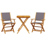 Bistro Set Anthracite Solid Acacia wood, 100% polyester fabric 3281809