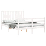 Bed Frame without Mattress White Small Double Solid Wood 3194542