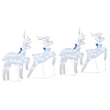LED Reindeers 4 pcs Silver Fabric 3385894