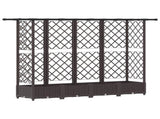 Raised Bed with Trellis and Roof Brown 202.5 x 40 x 123 cm PP 42032523