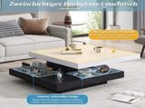 360&deg rotating coffee table, fully functional living room table, high-gloss tabletop with N605P257602B
