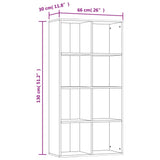 Book Cabinet Concrete grey Engineered wood 130 cm tall 800157