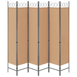 6-Panel Room Divider Beige 240 x 200 cm Fabric 42039202