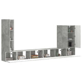 TV Wall Cabinet Set Wall-mounted 6 pcs Concrete Grey 3408955