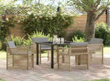 Garden Dining Set 5 pcs Beige Poly Rattan 3380793