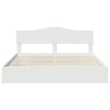 Storage Bed with Headboard White 200 x 200 cm Engineered Wood 3413061
