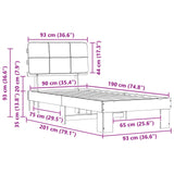 Bed Frame with Upholstered Headboard Natural and Dark grey 877455