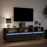 TV Wall Cabinet with LED Black 180x31x45 cm 3307941