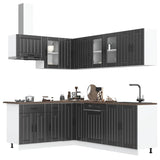 11 Piece Kitchen Cabinet Set Lucca Black Engineered Wood 3314892