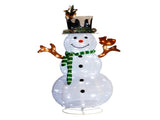 1.2M Lighted Snowman and Squirrel Christmas Yard Decorations, Pre-lit Pull Up Snowman with 120 White 86401112