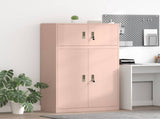 Storage Cabinet 2 pcs Pink 90 x 40 x 145 cm Steel Lockable 3438646
