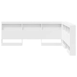 Storage Headboard with Shelf White 135 cm Engineered Wood 3335549